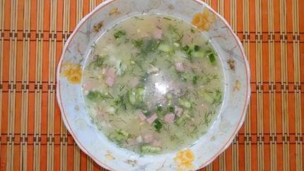Окрошка на бульоне