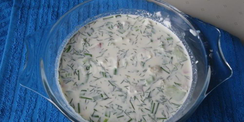 Рецепт окрошки на воде с уксусом и майонезом