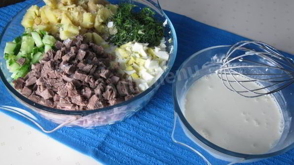 окрошка на воде с уксусом и майонезом