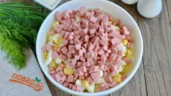 окрошка с колбасой