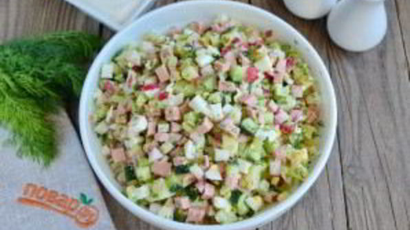 окрошка с колбасой