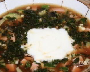 Окрошка с квасом и кефиром