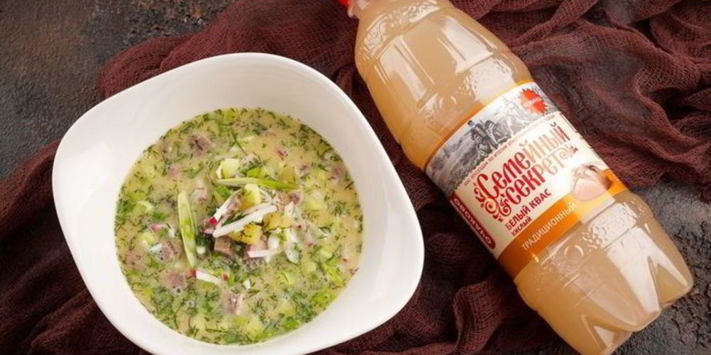 Рецепт окрошки с языком