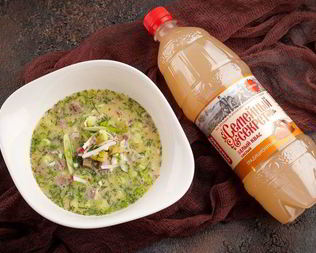 Окрошка с языком