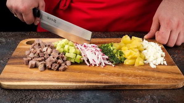 окрошка с языком