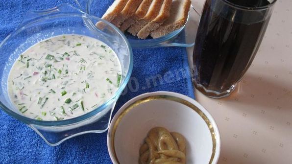 вкусная окрошка на сметане и воде