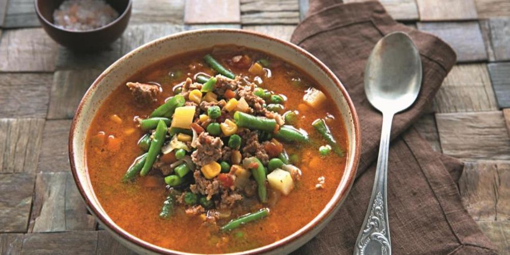 Рецепт быстрого овощной суп с фаршем