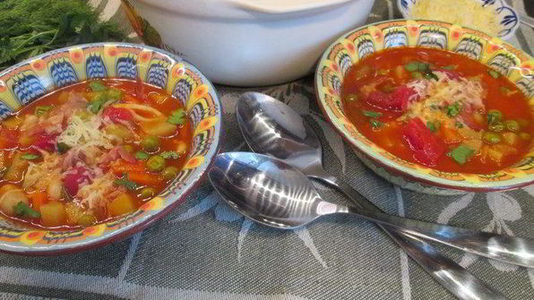 минестроне с беконом