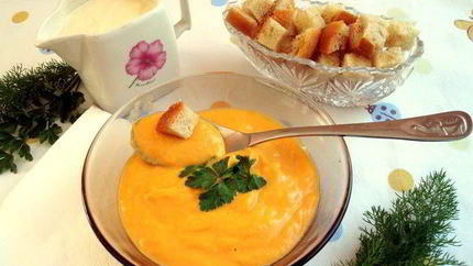 Овощной крем-суп с имбирем