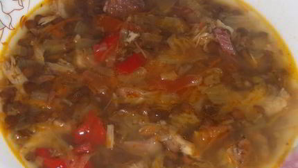 Овощной суп из чечевицы