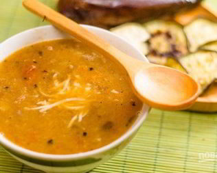 Овощной суп с баклажанами