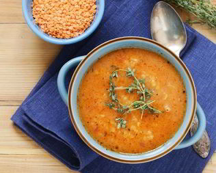 Овощной суп с чечевицей