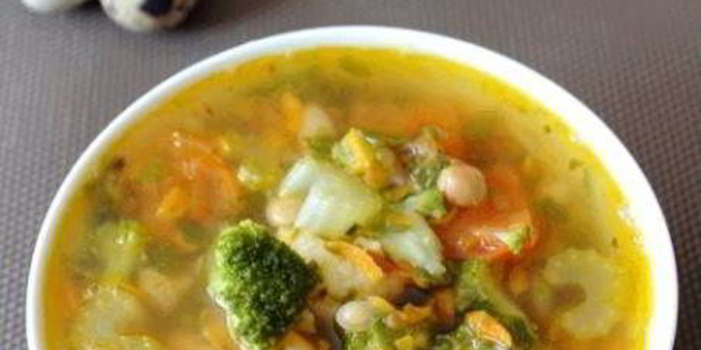 Рецепт овощного супа с фасолью на курином бульоне