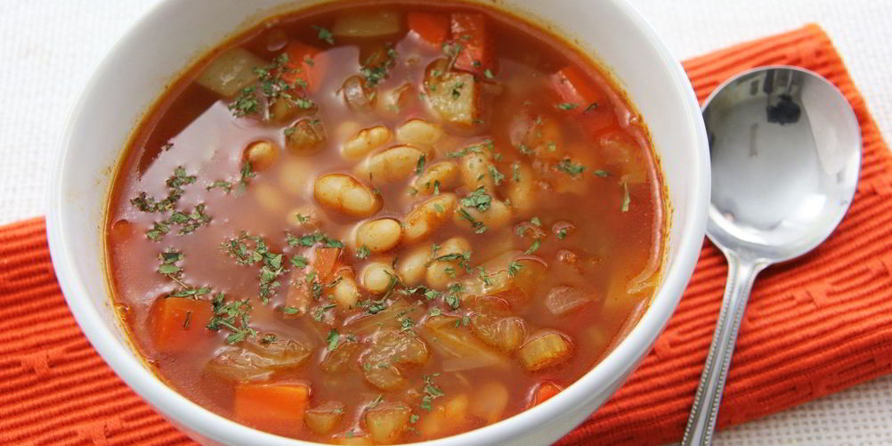 Рецепт овощного супа с фасолью