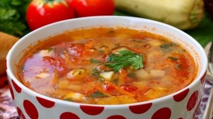 Овощной суп с кабачками