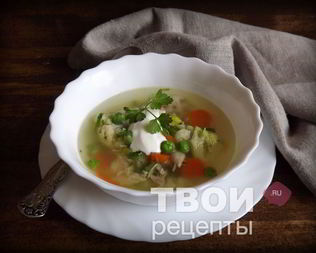 Овощной суп с курицей