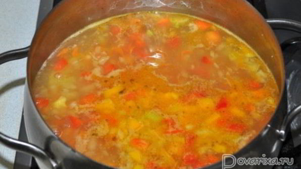 овощной суп с сырными клецками-шариками