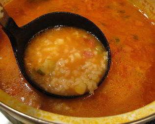 Густой рассольник с рисом