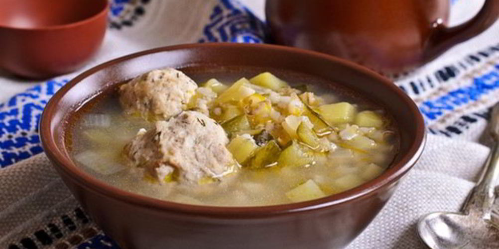 Рецепт легкого рассольника с фрикадельками