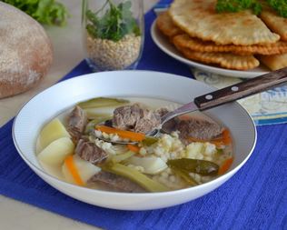 Рассольник с говядиной
