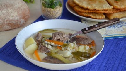 Рассольник с говядиной