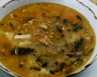 Рассольник с говяжьей грудинкой