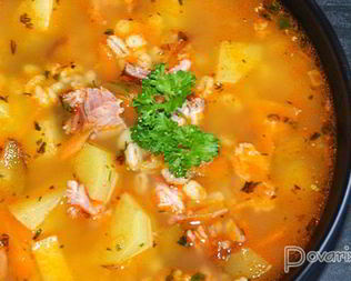 Рассольник с копченостями