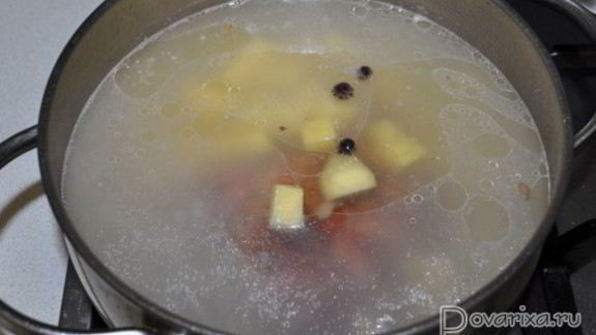 рассольник с копченостями