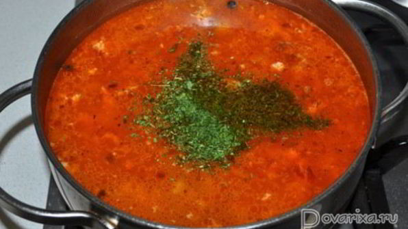 рассольник с копченостями