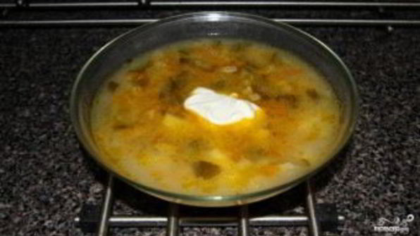 рассольник с перловкой и почками
