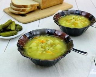 Рассольник с перловкой