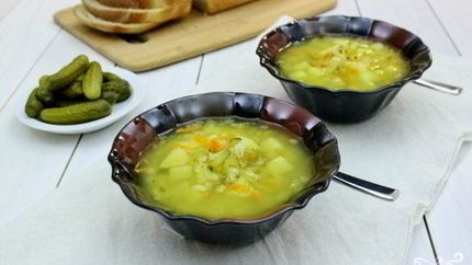 Рассольник с перловкой