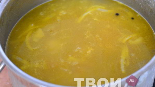 рассольник с рисом и рыбой