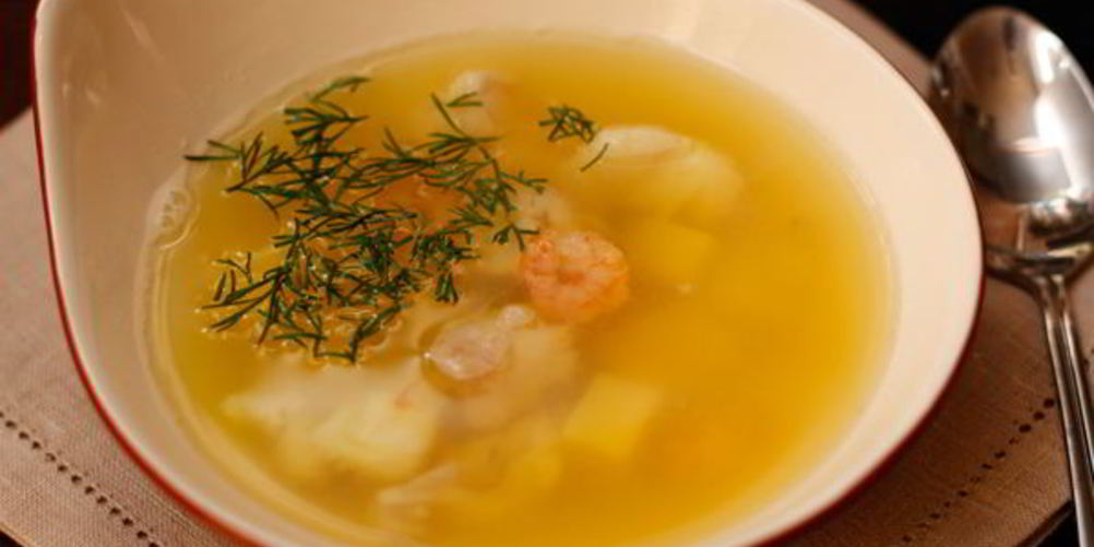 Рецепт рыбного супа с креветками