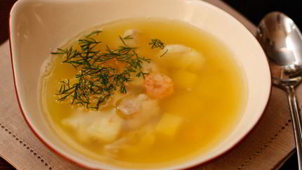 Рыбный суп с креветками