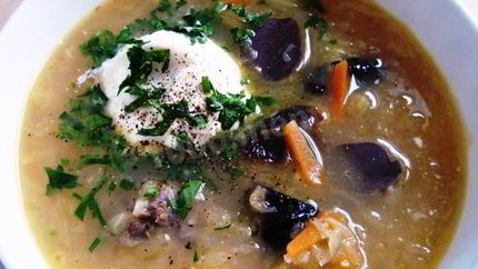 Кислые щи с утиными потрохами