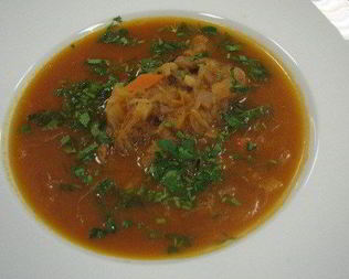 Постные щи из квашеной капусты с белыми грибами