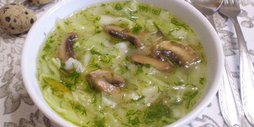 Рецепт постных щей из свежей капусты с грибами