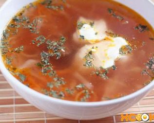 Щи из свежей капусты с говядиной