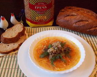 Щи с гречкой и печенкой