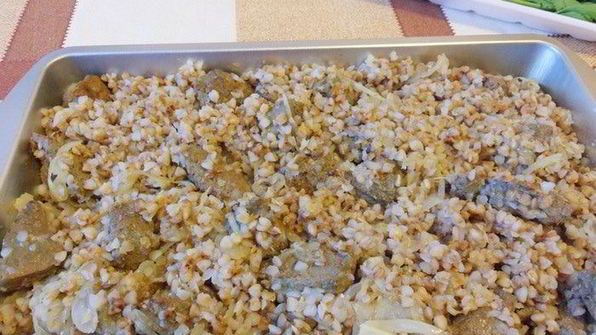 щи с гречкой и печенкой