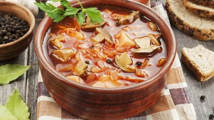 Щи с грибами по-монастырски