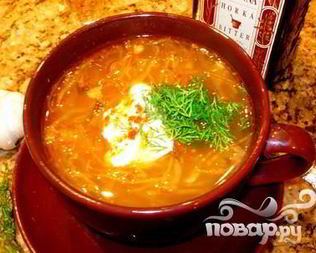 Щи с кислой капустой и мясом