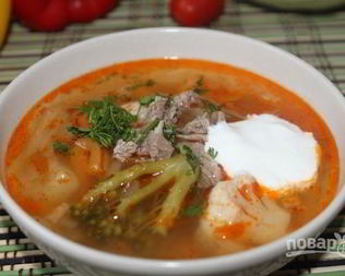 Щи с цветной капустой