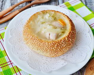 Суп Щи в хлебе