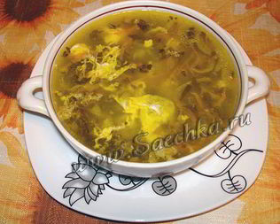 Зеленые щи из щавеля