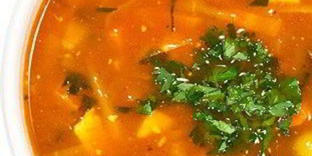 Рецепт солянки по-вегетариански с шампиньонами и адыгейским сыром