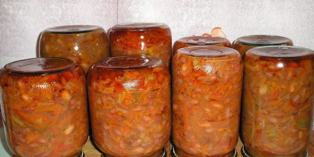 Рецепт солянки с фасолью на зиму