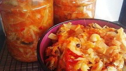 Вкусная солянка из капусты на зиму