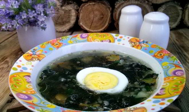 Суп из крапивы с яйцом